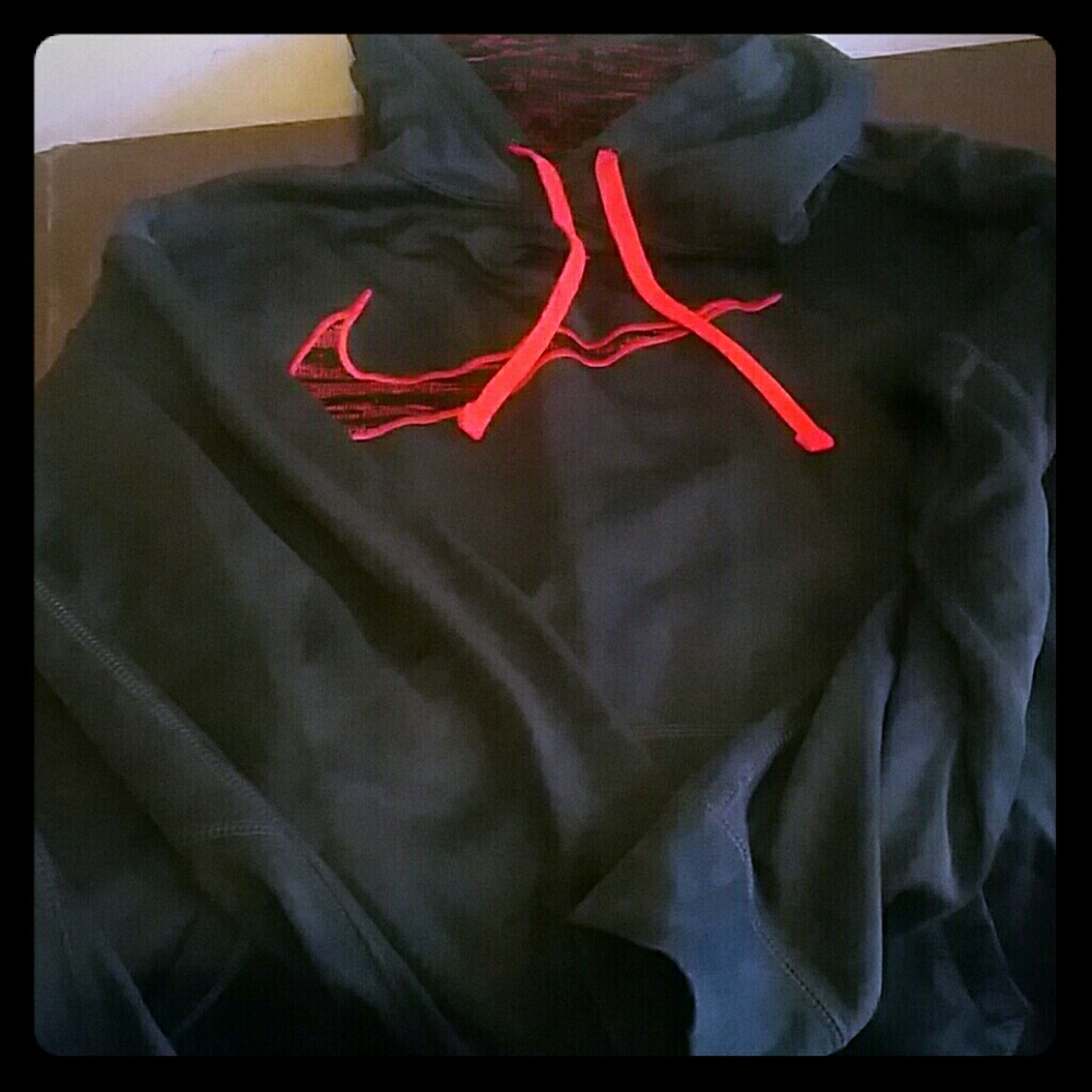 Grey and orange nike hoodie